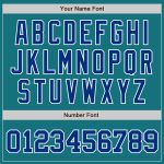 Custom Personalized Teal and White Authentic Baseball Jersey with Team Name and Number Personalized Teal Royal-White Authentic