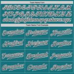 Custom Name and Number Authentic Baseball Jersey in Teal Steel Gray-White - Personalized Sports Apparel Personalized Teal