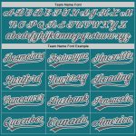 Custom Name and Number Unisex Softball Jersey - Teal Steel Gray-White Two-Button Design Personalized Teal Steel Gray-White
