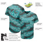 Personalized Teal and Black 3D Pattern Baseball Jersey - Authentic Design Personalized Teal Teal-Black 3D Pattern Design