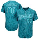 Custom Name and Number Authentic Baseball Jersey - Personalized Teal and Black 3D Pattern Design Personalized Teal Teal-Black