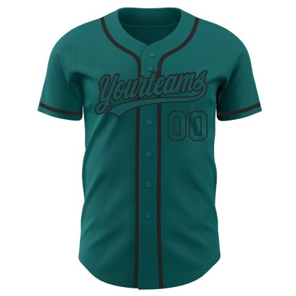 Personalized Teal Black Baseball Jersey - Authentic Custom Design Sports Apparel Personalized Teal Teal-Black Authentic Baseball