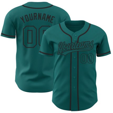 Personalized Teal Black Baseball Jersey - Authentic Custom Design Sports Apparel Personalized Teal Teal-Black Authentic Baseball