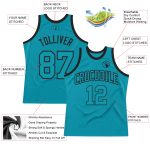 Custom Name and Number Personalized Teal Black Basketball Jersey - Authentic Throwback Team Jersey Personalized Teal Teal-Black