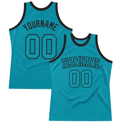 Custom Name and Number Personalized Teal Black Basketball Jersey - Authentic Throwback Team Jersey Personalized Teal Teal-Black