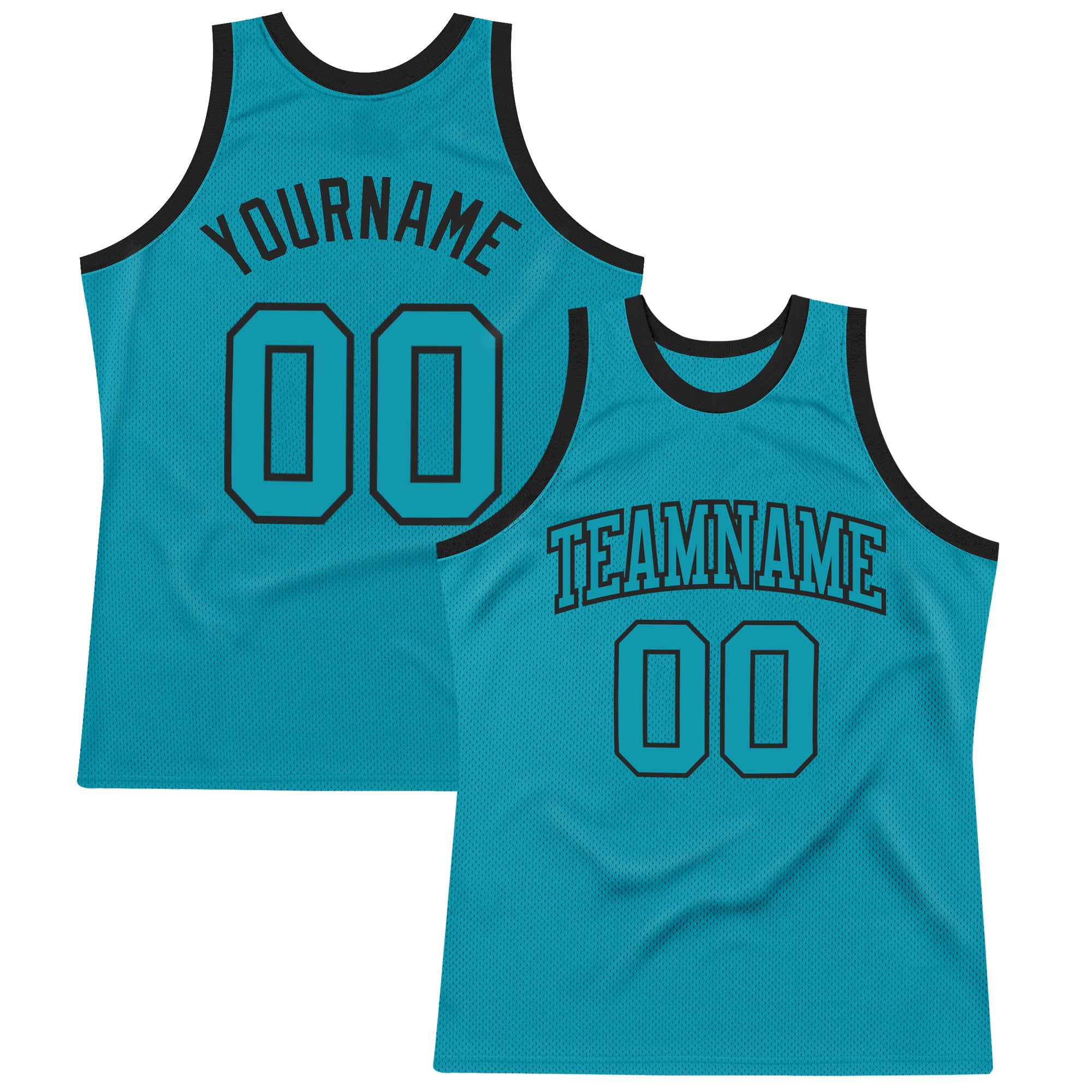 Custom Name and Number Personalized Teal Black Basketball Jersey - Authentic Throwback Team Jersey Personalized Teal Teal-Black