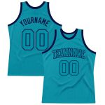 Custom Teal Navy Personalized Basketball Jersey with Name & Number - Authentic Throwback Style Personalized Teal Teal-Navy