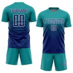 Custom US Navy Blue Teal Soccer Jersey with Name and Number - Personalized Sublimation Uniform Personalized Teal US Navy
