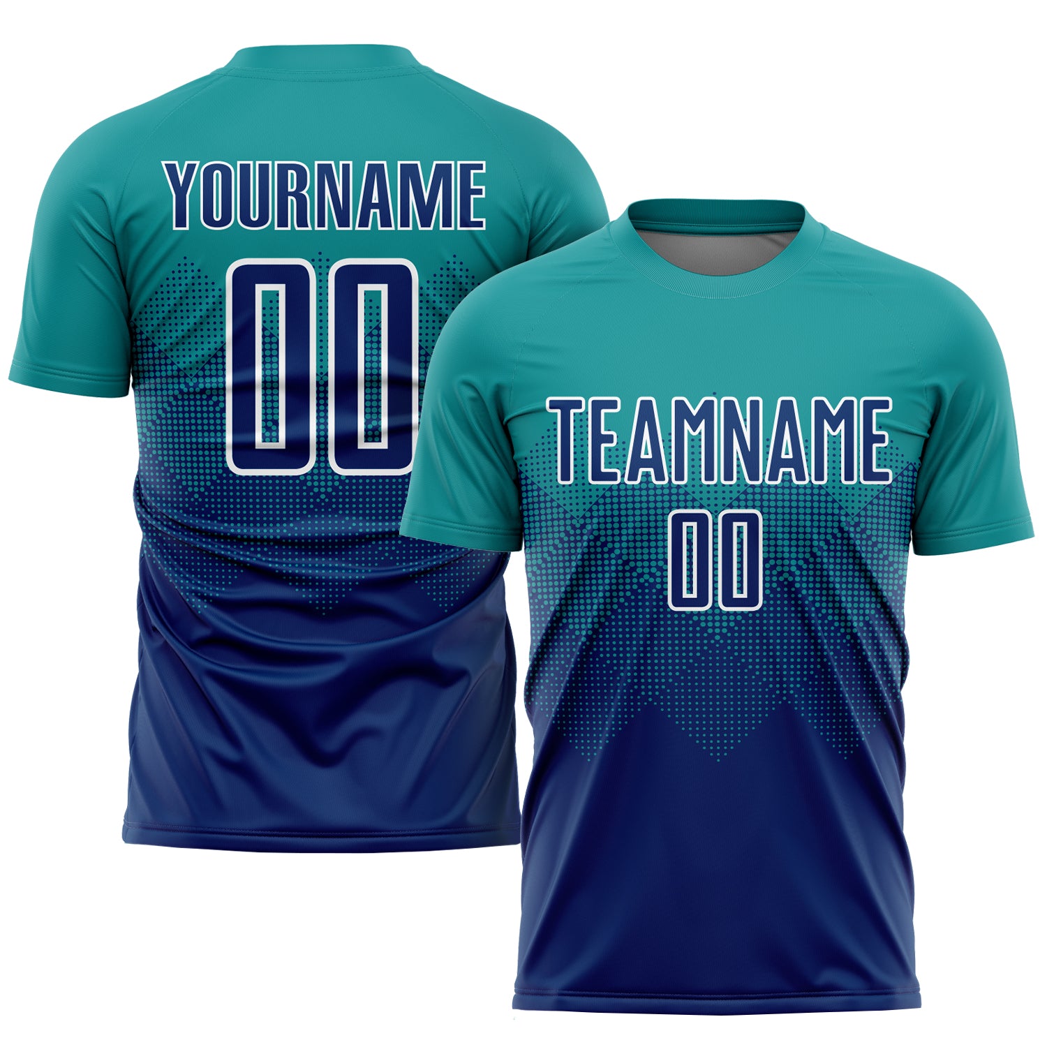 Custom US Navy Blue Teal Soccer Jersey with Name and Number - Personalized Sublimation Uniform Personalized Teal US Navy