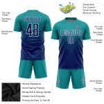 Custom US Navy Blue Teal Soccer Jersey with Name and Number - Personalized Sublimation Uniform Personalized Teal US Navy