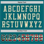 Custom Name and Number Vintage USA Flag Football Jersey Teal Cream Mesh Authentic Team Apparel Personalized Teal Vintage