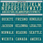 Custom Name and Number Vintage USA Flag Football Jersey Teal Cream Mesh Authentic Team Apparel Personalized Teal Vintage