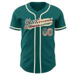 Custom Name & Number Personalized Teal USA Flag Vintage Baseball Jersey, Authentic Cream Design Personalized Teal Vintage
