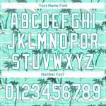 Custom Name and Number Hawaii Palm Trees Golf Polo Shirt, Performance Teal White 3D Pattern Design Personalized Teal White