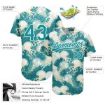Custom Name Number Authentic Baseball Jersey Teal White 3D Pattern Design Jellyfish Personalized Teal White 3D Pattern Design