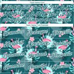 Tropical Hawaii Flamingo Custom Name and Number Performance T-Shirt with Teal White 3D Pattern Design Personalized Teal White