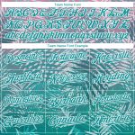 Custom Tropical Palm Leaves Baseball Jersey with Personalized Name and Number - 3D Teal White Design Personalized Teal White
