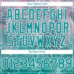 Custom Tropical Palm Leaves Baseball Jersey with Personalized Name and Number - 3D Teal White Design Personalized Teal White