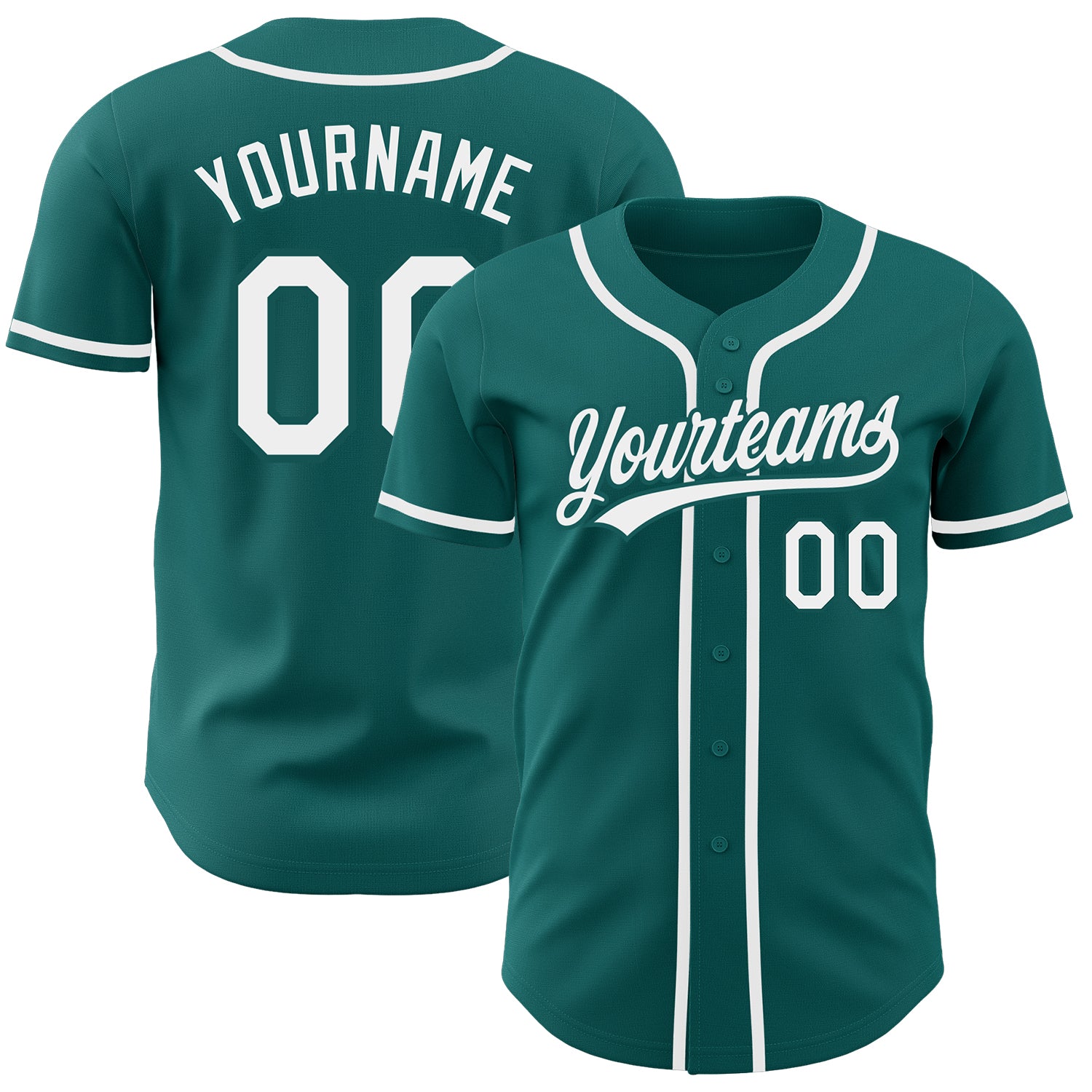 Personalized Authentic Baseball Jersey in Teal and White for Customized Style Personalized Teal White Authentic Baseball