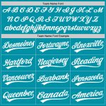 Custom Name and Number Personalized Throwback Baseball Jersey - Teal White Team Jersey Personalized Teal White Authentic