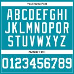 Custom Team Basketball Jersey with Personalized Name and Number - Authentic Throwback Teal and White Design Personalized