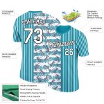 Custom Animal Zebra Performance T-Shirt with 3D Teal White-Black Design | Personalized Team Name and Number Personalized