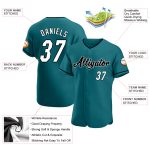 Custom Name and Number Authentic Baseball Jersey - Personalized Teal and Black Team Jersey Personalized Teal White-Black