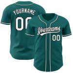 Personalized Teal Authentic Baseball Jersey - Black and White Mens Sports Apparel Personalized Teal White-Black Authentic