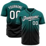 Custom Name & Number Baseball Jersey - Personalized Teal White-Black Authentic Fade Fashion Jersey for Team Personalized