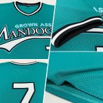 Custom Authentic Throwback Baseball Jersey | Personalized Teal White-Black with Name & Number Personalized Teal White-Black