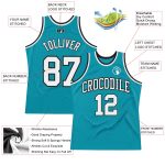 Personalized Authentic Basketball Jersey - Teal White Black Throwback Style Personalized Teal White-Black Authentic Throwback