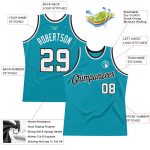 Custom Name Number Teal White Black Basketball Jersey - Personalized Authentic Throwback Team Jersey Personalized Teal White-Black