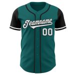 Custom Two Tone Baseball Jersey - Personalized Teal Black White with Team Name and Number Personalized Teal White-Black Authentic
