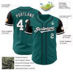 Custom Two Tone Baseball Jersey - Personalized Teal Black White with Team Name and Number Personalized Teal White-Black Authentic