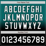 Custom Varsity Letterman Bomber Jacket for Men, Teal Black White Fade, Personalized with Name and Number Personalized Teal