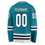Customizable Hockey Jersey - Personalized Teal White Black Design with Team Name and Number Personalized Teal White-Black