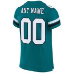 Custom Teal White Black Mesh Football Jersey - Personalized Authentic Design Personalized Teal White-Black Mesh Authentic