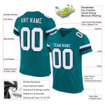 Custom Teal White Black Mesh Football Jersey - Personalized Authentic Design Personalized Teal White-Black Mesh Authentic