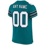 Custom Authentic Football Jersey with Mesh Design - Personalized Teal and Black with Name and Number Personalized Teal White-Black