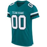 Custom Teal White Black Mesh Football Jersey - Personalized Authentic Design Personalized Teal White-Black Mesh Authentic
