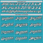 Custom Team Baseball Jersey with Personalized Name and Number, Teal White-Black Mesh Authentic Throwback Design Personalized