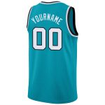 Custom Basketball Jersey with Name and Number - Personalized Teal Black White Round Neck Rib-Knit Team Apparel Personalized