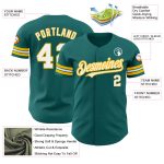 Personalized Teal White Gold Baseball Jersey - Authentic Custom Team Apparel Personalized Teal White-Gold Authentic Baseball