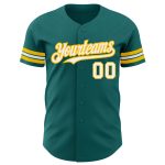 Personalized Teal White Gold Baseball Jersey - Authentic Custom Team Apparel Personalized Teal White-Gold Authentic Baseball