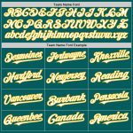Custom Name and Number Personalized Teal White-Gold Baseball Jersey - Authentic Sleeveless Team Apparel Personalized Teal