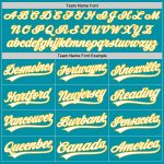 Custom Name Number Authentic Baseball Jersey - Personalized Teal White-Gold Throwback Team Jersey Personalized Teal White-Gold