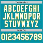 Custom Name Number Authentic Baseball Jersey - Personalized Teal White-Gold Throwback Team Jersey Personalized Teal White-Gold