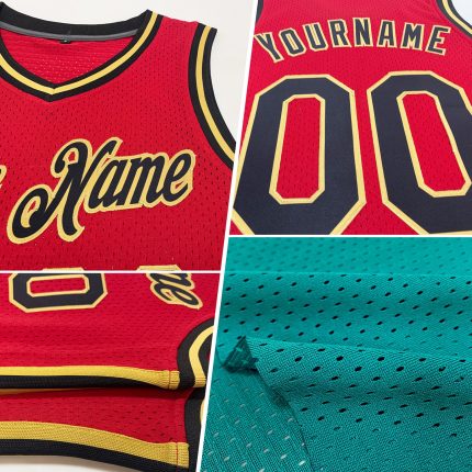 Personalized Teal White Gold Basketball Jersey - Authentic Throwback Style Personalized Teal White-Gold Authentic Throwback