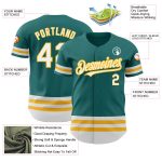 Custom Authentic Baseball Jersey with Personalized Name and Number in Teal White Gold - Team Jersey Personalized Teal White-Gold