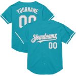 Custom Teal White-Gray Mesh Baseball Jersey with Personalized Name and Number - Authentic Throwback Team Gear Personalized